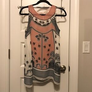 Max Studio romantic floral print tank top in white, black & pink (S)